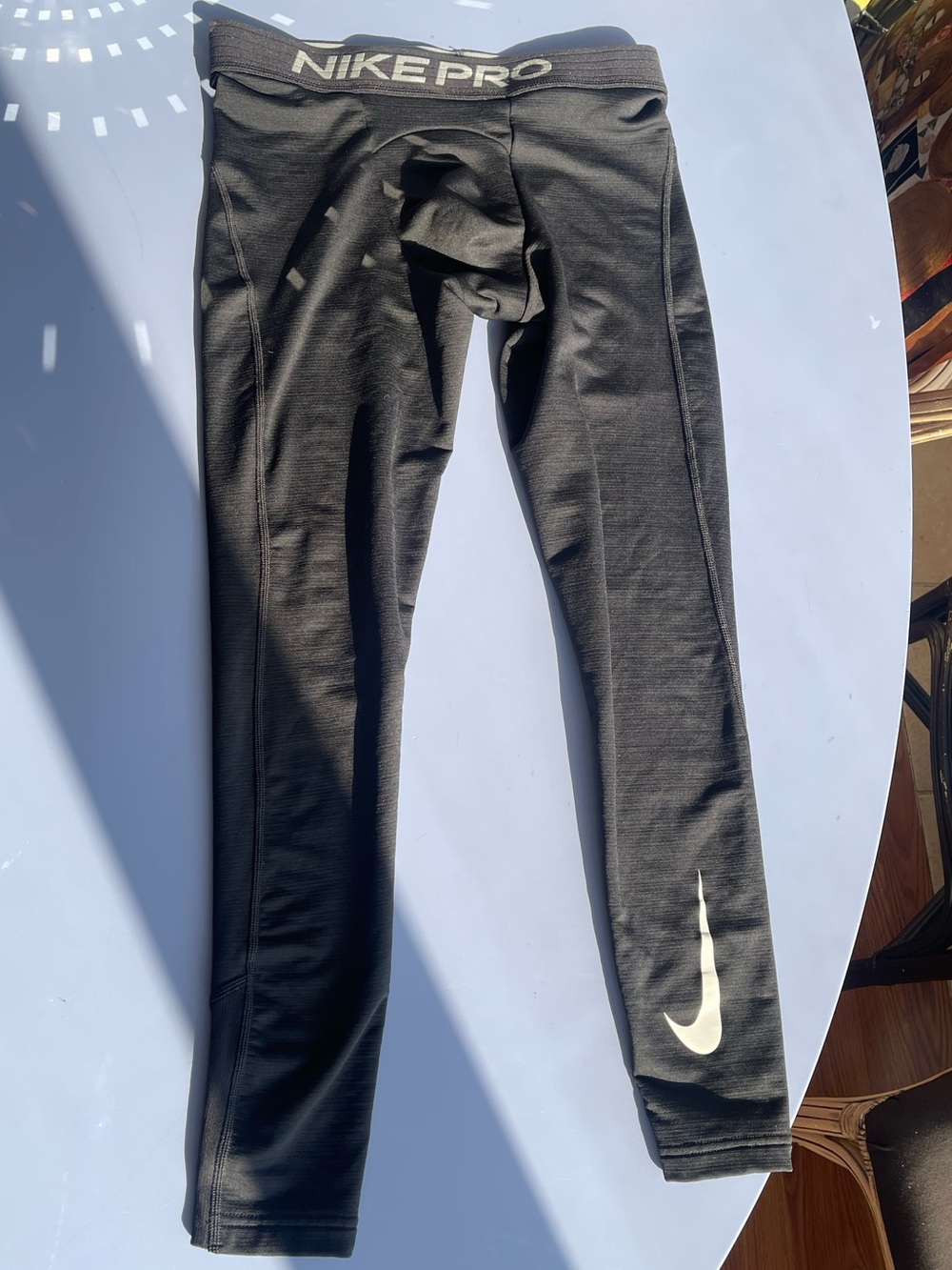 Men’s Nike Black Performance Leggings with White Swoosh